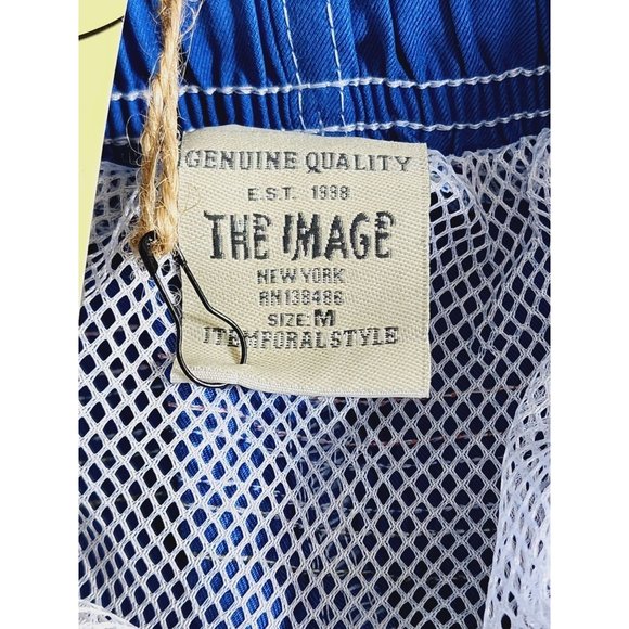 Genuine Quality The Image M 98 Vintage Blue Elastic Waist Drawstring Mesh Shorts - Picture 7 of 13